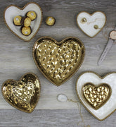 Love Is In The Air Mini Heart Dish, White Gold